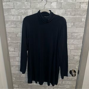 Eileen fisher mock neck jersey stretchy long sleeve top sz L #O1